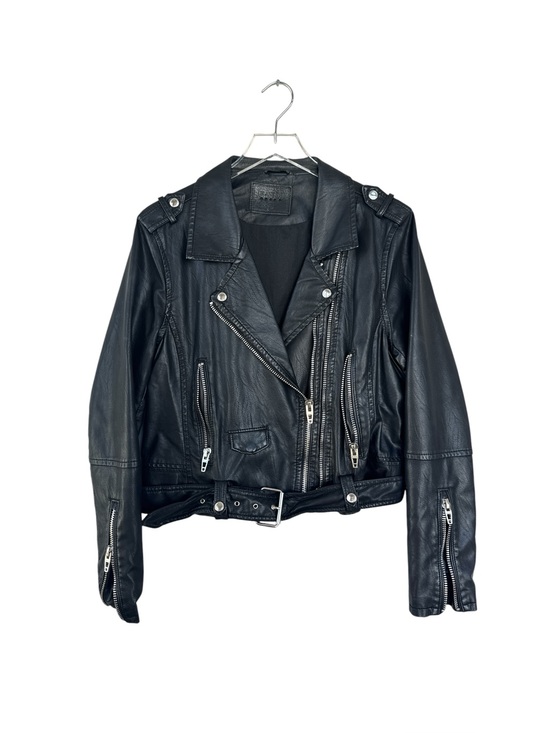Blank NYC Jackets & Blazers - BLANKNYC Black Faux Leather Moto Jacket | Silver Hardware | Size Large